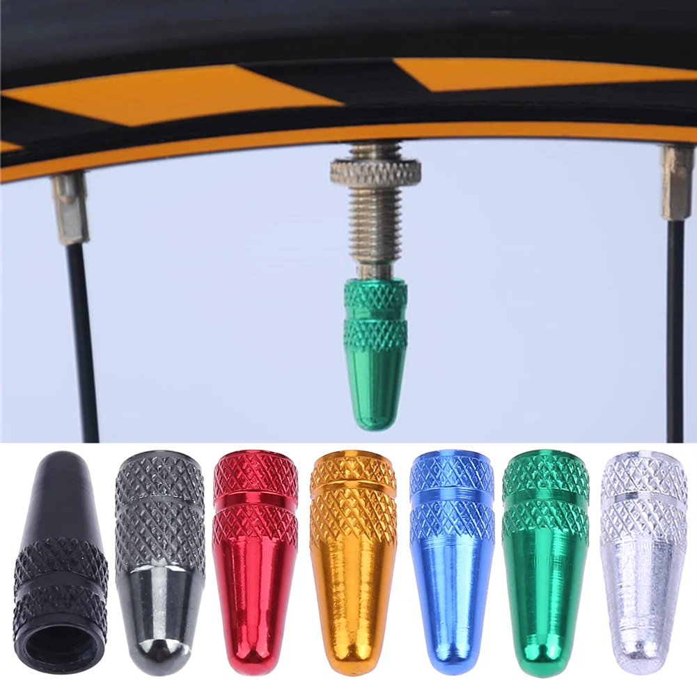 Discount 5Pcs/set Bicycle Presta Aluminium Alloy Pressure Valve Caps Dust Covers for Road Mountain Fixed Gear Bike Valve Stem Caps 3