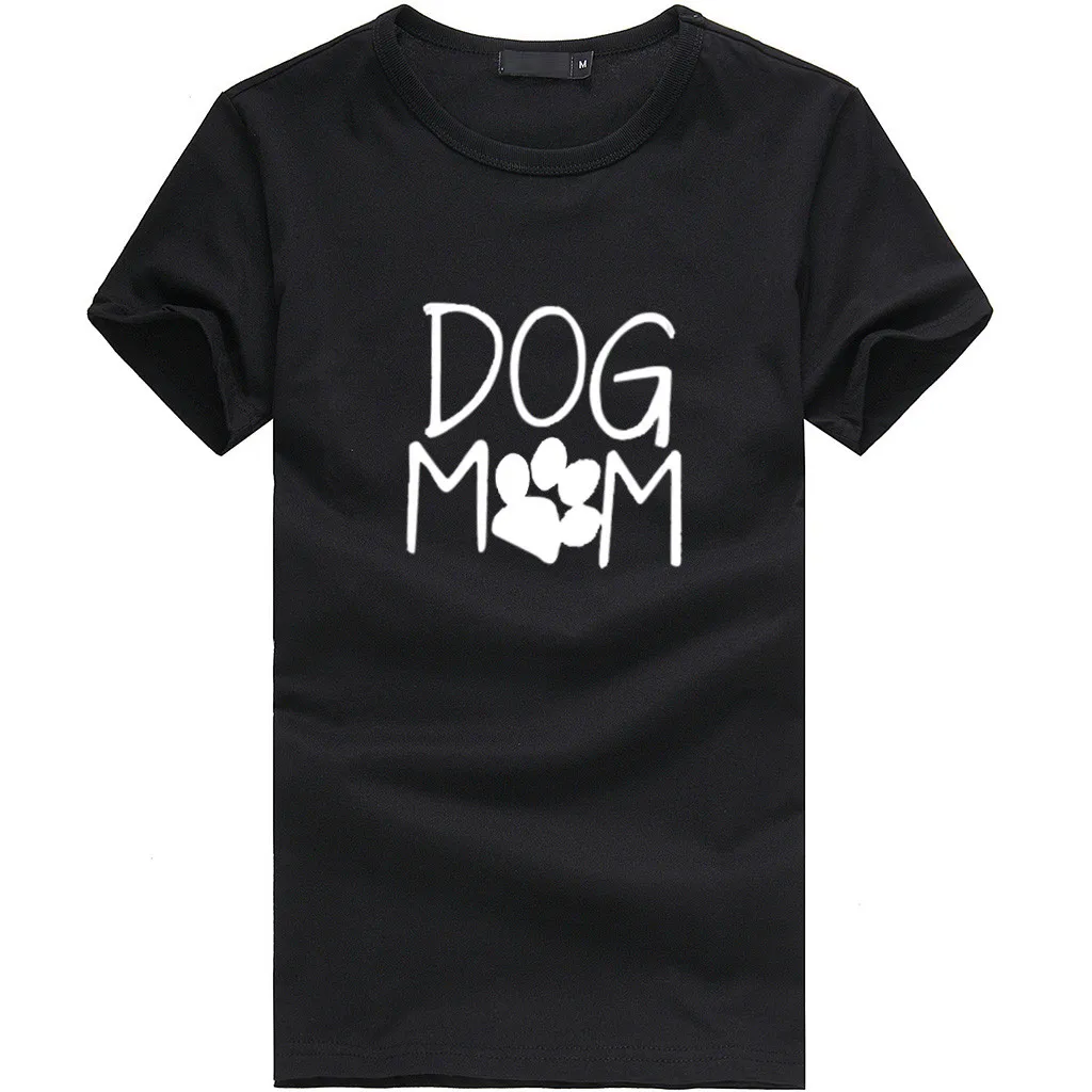 CHAMSGEND/футболка с принтом собаки и мамы; женские футболки; повседневные Забавные футболки для женщин и девочек; топ; хипстер; женские свободные топы с круглым вырезом; 3. Jan3