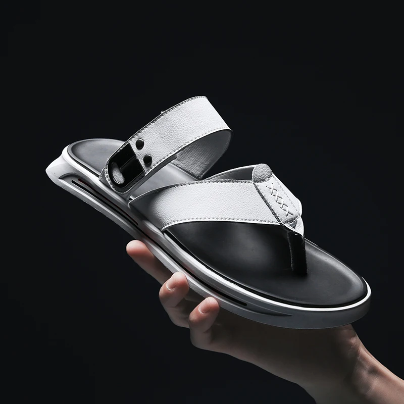 Men Summer Sandals Leather Casual Shoes Man Roman Style Beach Sandals Brand Men Summer Slippers Shoes
