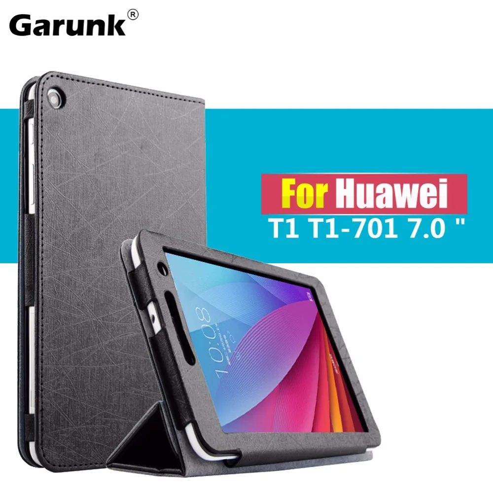 Ultra thin 3 folding Stand T1 701u flip leather case PU Leather Case Cover For Huawei Mediapad