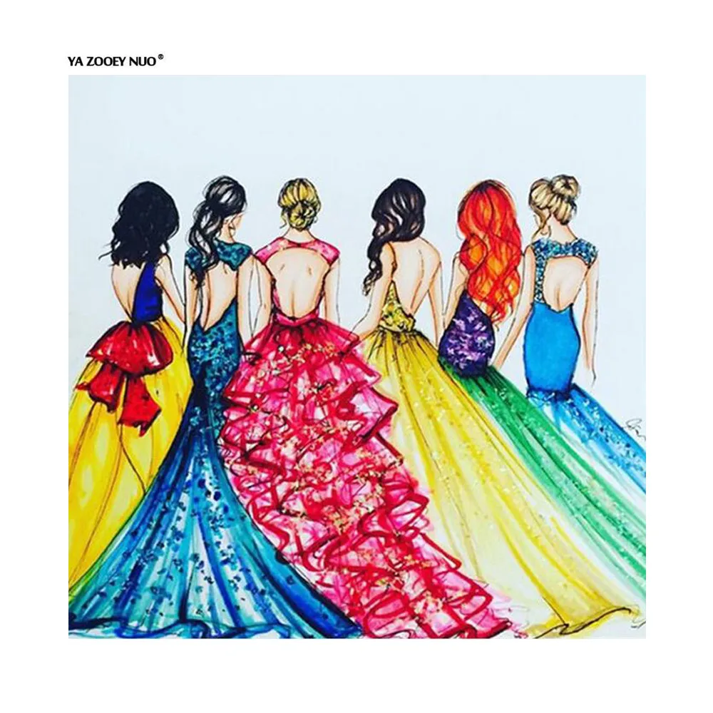 

5D DIY Diamond Mosaic Diamond Painting Cross Stitch Girl Kit Diamonds Embroidery Girl Square Drill Full Home Decor gifts YU242