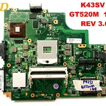 Оригинальная материнская плата для ноутбука ASUS K43SV K43SV REV 3,0 GT520M 1GB протестирована хорошая разъемы