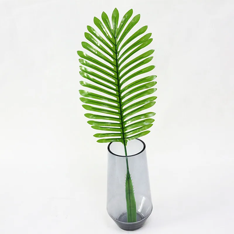  Flone Artificial Tropical Palm Leaves Simulation Green Single Plastic Leaves Fake Leaf Wedding Home Party DIY Decor Plant  (9)
