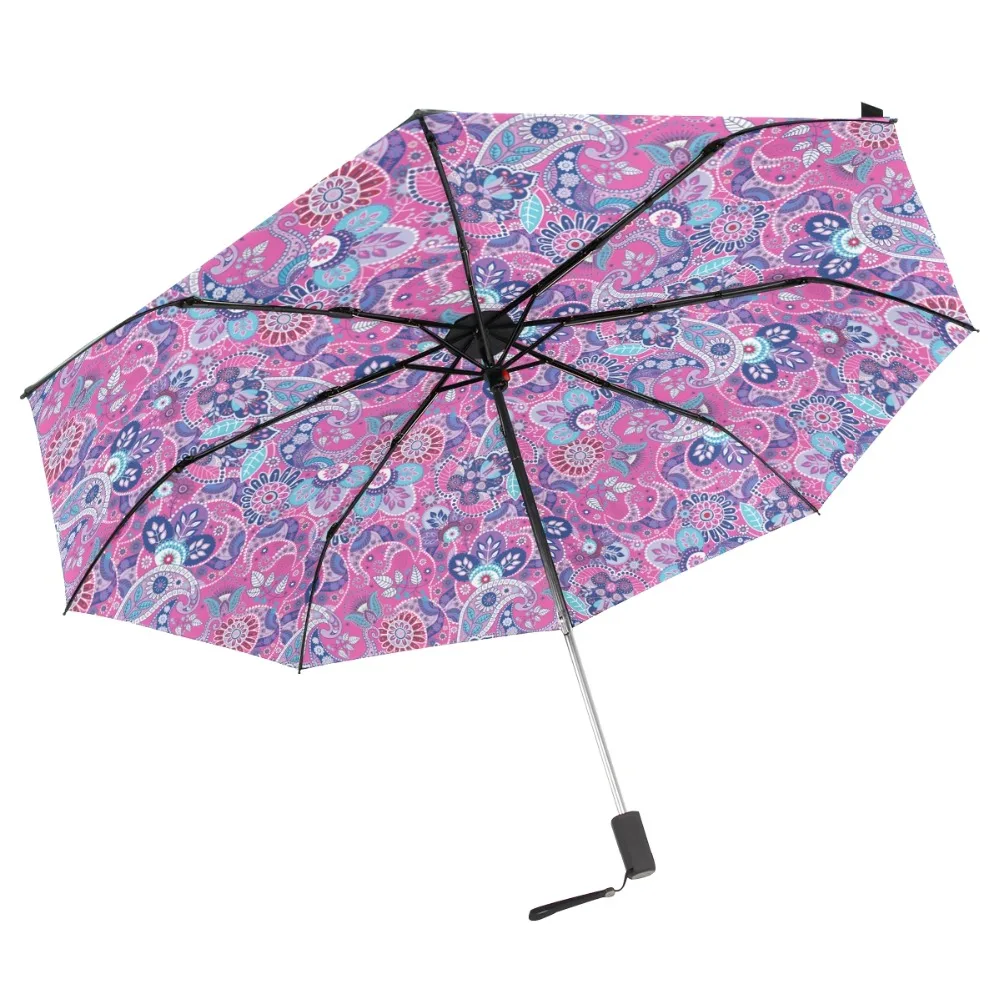 

Susino Ornate Sun Umbrella UV Protection 8 Ribs Manual Open Close Pongee Black Coating Rain Pink Folding Umbrella DIY