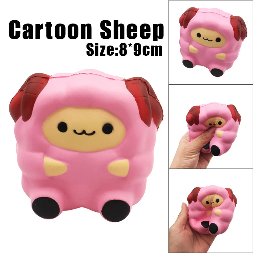 Squishi Kawaii Animales Silicone Toy Squishy Sheep Cream Scented Toy Slow Rising Stress Relief Kids Squeeze Toy Cute Gifts 25-30
