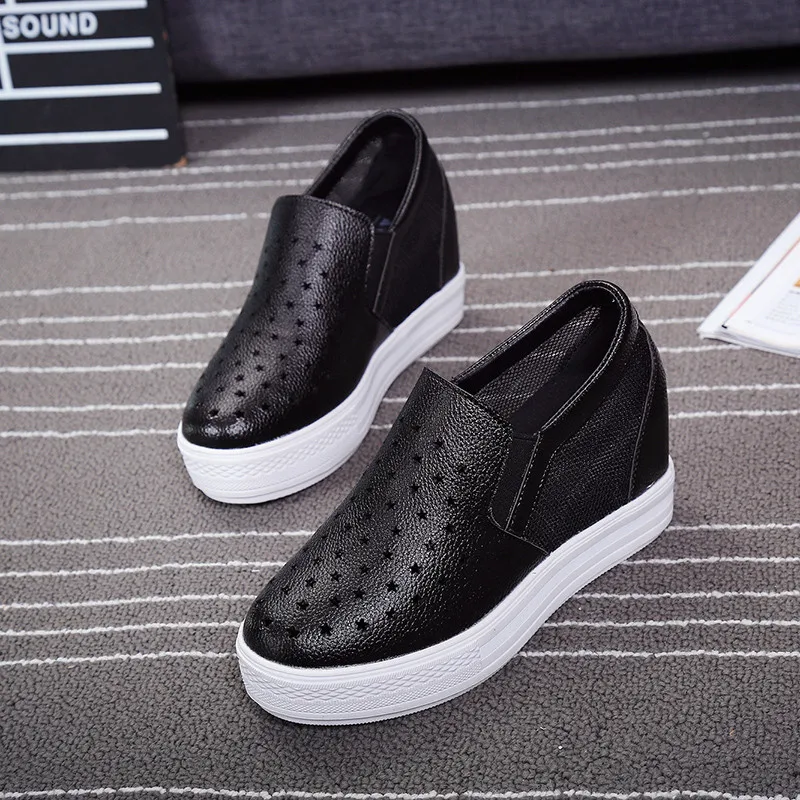 Vogue Women Shoes Vulcanized Platform Sneakers Wedges Heels Cut-Out Women Loafers Lady Spring Autumn Casual Shoes Woman