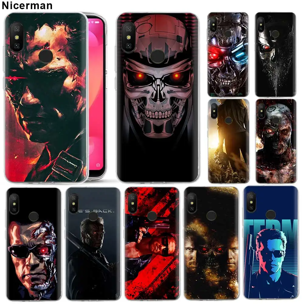 

TPU Soft Case for Xiaomi Mi A1 A2 Lite 6X 5X 8 Lite Play Redmi Note 7 6 Capa Fashoin Movie Terminator Clear Silicone Shell
