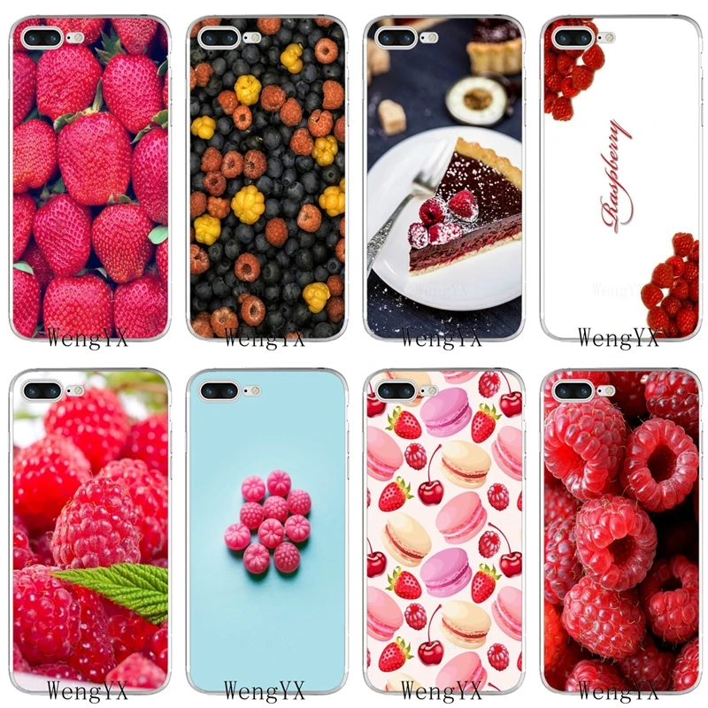 

design red Food Raspberry slim silicone TPU Soft phone case For Huawei P7 P8 P9 P10 P20 pro Lite plus P Smart Mini 2017