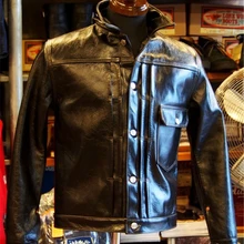 Европейское итальянское винтажное Мужское пальто высшего качества из натуральной коровьей кожи, мужская Ковбойская Байкерская короткая куртка коричневого цвета размера плюс, xxxl, 2xl, 3xl