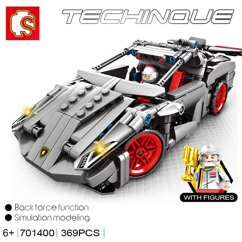 

Sembo Technic LeSet Lamborghinies Venano Pull-Back Famous Vehicle Super Racing Car Building Blocks Bricks Educational Toys