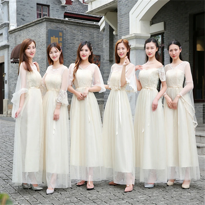 Милое летнее платье подружки невесты цвета шампанского, розовый, темно-синий, 7 видов стилей и 4 цвета, промо-цена SW0050-31