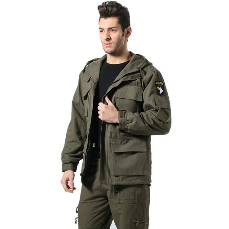 Мужская немецкая Военная тактическая куртка хлопок ветрозащитный Тренч армейская Одежда Размер M-3XL