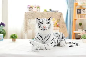 

CAMMITEVER 3D Dimensional Prone White Tiger Soft Plush Cushion,Back Cushion,Throw Pillow Home Decoration Birthday Gift
