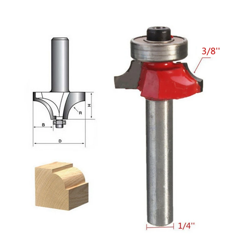 Запчасти для электроинструмента новые круглые над бисером фреза для отделки кромки деревообрабатывающий инструмент 1/" хвостовик 1/4" 3/" Зенковка сверло - Цвет: 3-8 Inch
