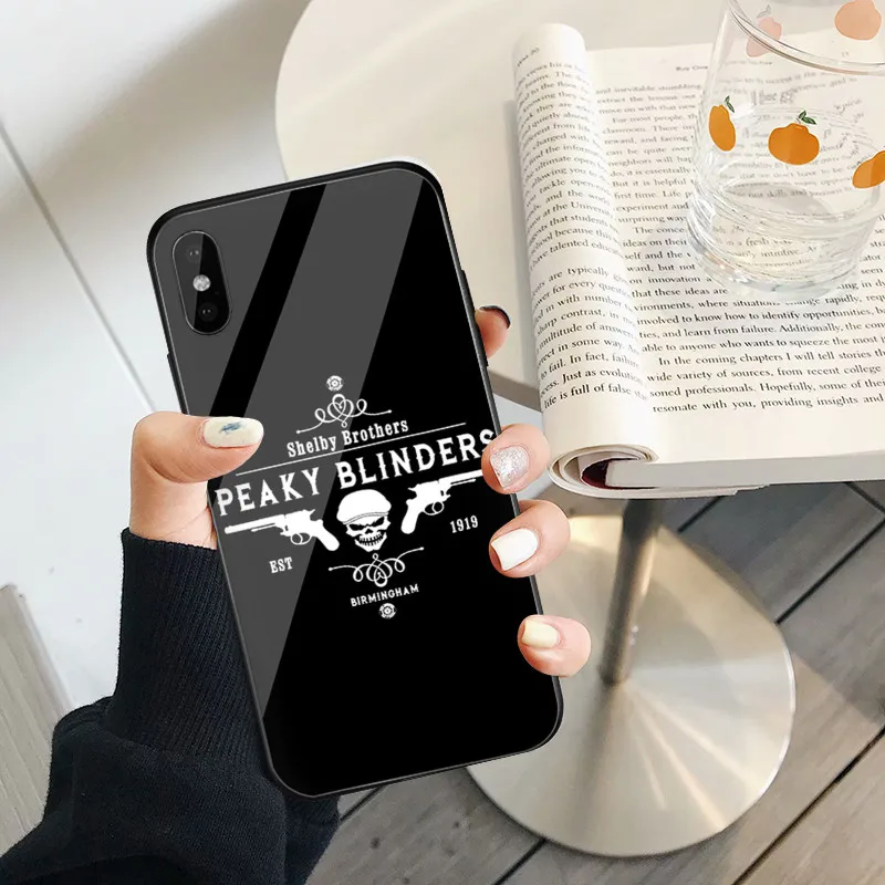 GYKZ Peaky Blinders ТВ серия чехол для телефона для iPhone 6 6s XS MAX XR X 7 8 Plus роскошный закаленное стекло задняя крышка Жесткий гладкий Чехол