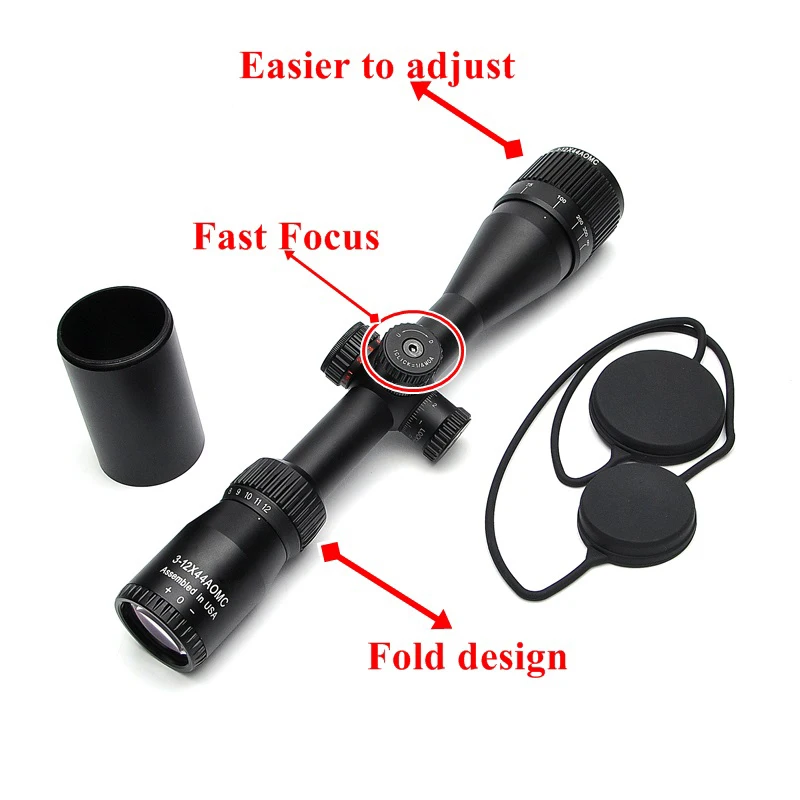 

ZEISS CONQUEST Hunting 3-12x44 AOE Optics Rifle Scope Fold Design Long Eye Relief Rifle Scope Air Rifle Hunting Riflescope