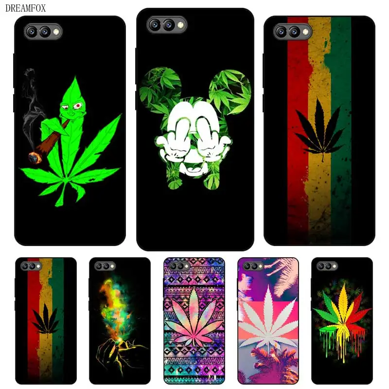 

N252 Art Smoke Weed Black Silicone Case Cover For Huawei Honor 8C 8X 9 10 20i V10 V20 Note10 Max Lite Magic2