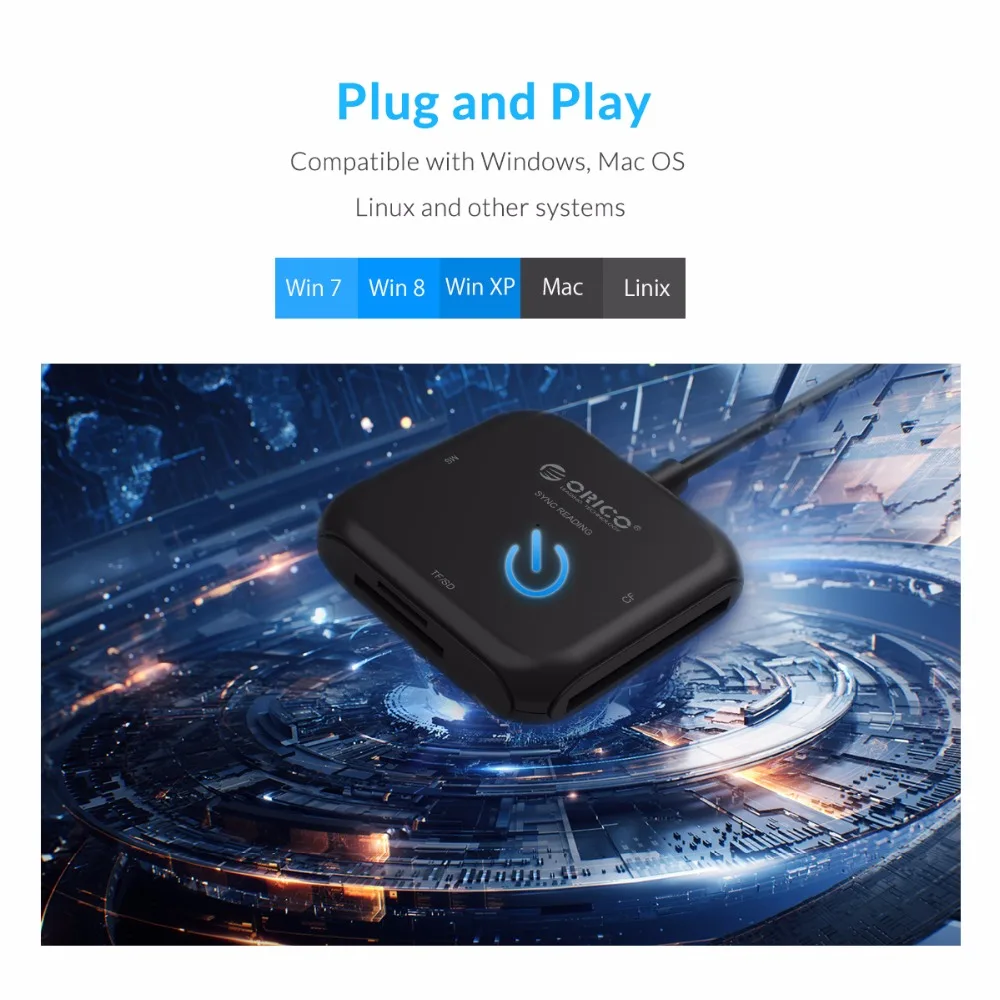 ORICO SD Card Reader Super Speed USB 3 0 Micro SD TF Memory Card Reader Max 4