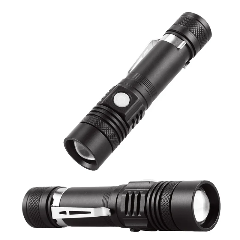 

1PC High Quality CREE XM-L T6 LED Flashlight Rechargeable Zoomable Camping 3Modes Light 18650 USB Battery