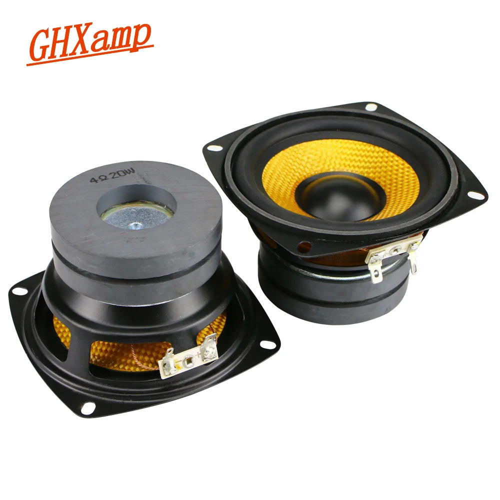 GHXAMP 4 дюймовая Колонка сабвуфер 4ohm 20 W нч динамик глубокий бас длинный ход двойная