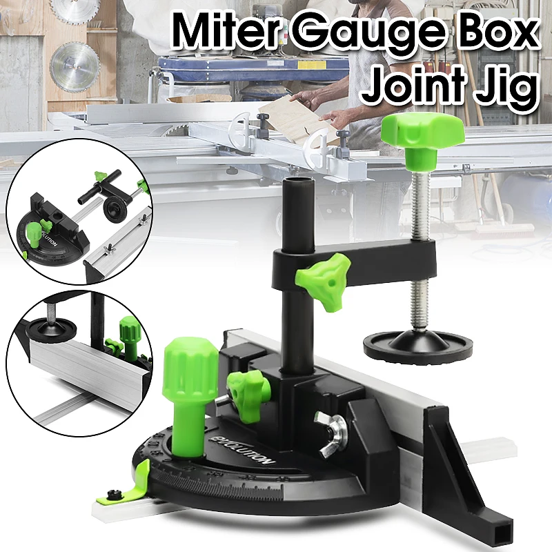 

Miter Gauge And Box Joint Jig Kit With Adjustable Flip Stop Aluminum DIY Woodworking Carpenter Tool