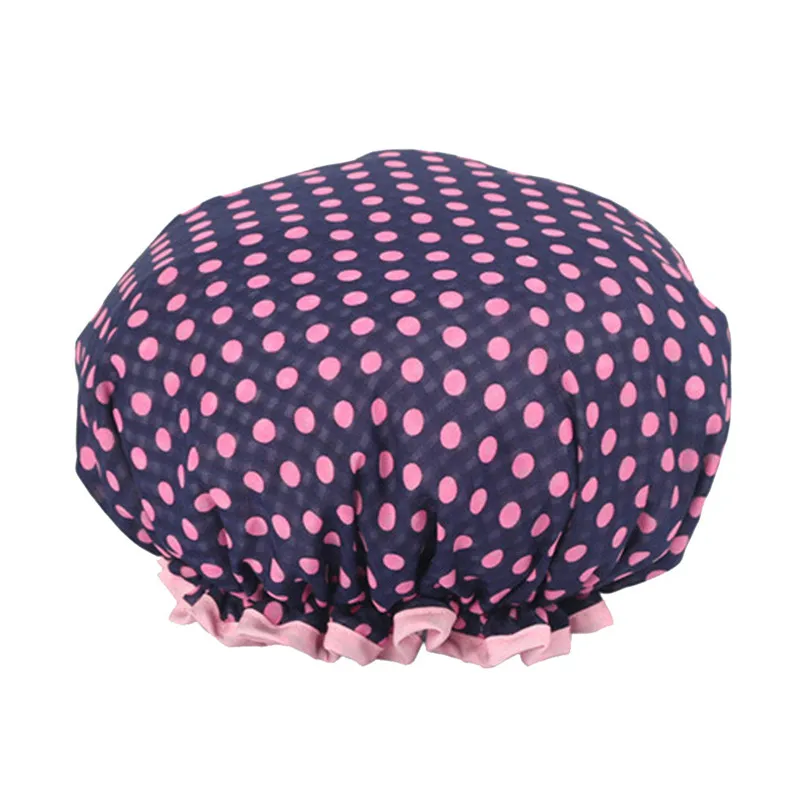 New Women Waterproof Shower Cap Lovely Shower Caps Colorful Bath Shower Hair Cover Adults Bathing Girl Hat Hair Bath #4d04 (1)