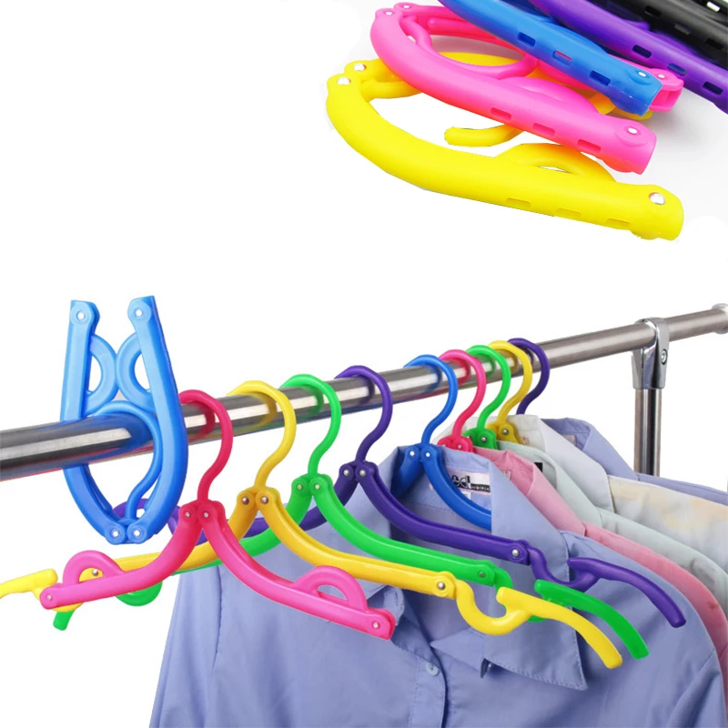 Portable Folding Clothes Hangers Clothes Drying Rack for Travel(Pack of