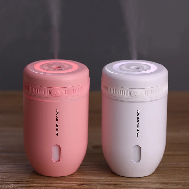 

Cute Cup Ultrasonic Humidifier Colorful LED Light For Home Car Office Aromatherapy Mini Aroma Humidifier Diffuser 220ml