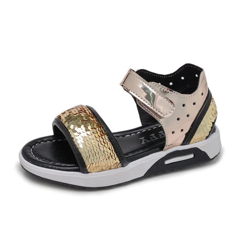 

2018 Summer New Children Sandals Student Shoes Girl Princess Shoes Korean Girls Glitter Sandals Children Breathable Shoes Kids