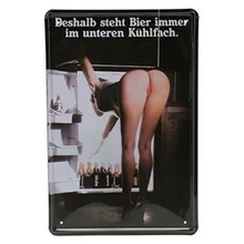 Винтажная жестяная вывеска пин-ап девушка пиво винтажная металлическая жестяная вывеска плакат Паб Бар Настенный декор 20x30 см