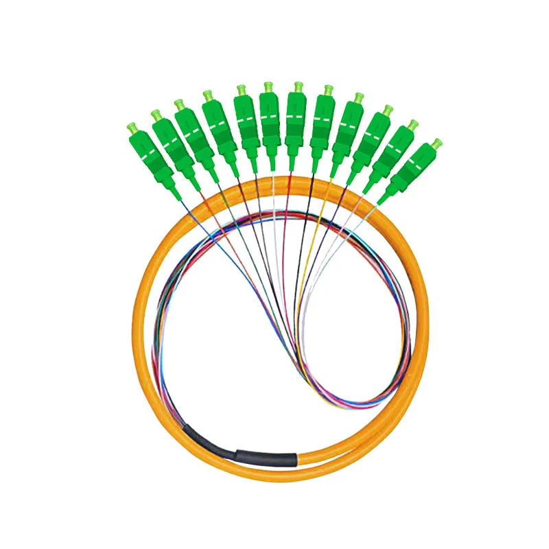 

12 Strand 9/125 Fiber Optic Pigtail SC/APC Single Mode,12 fiber pigtail 1-3 Meters