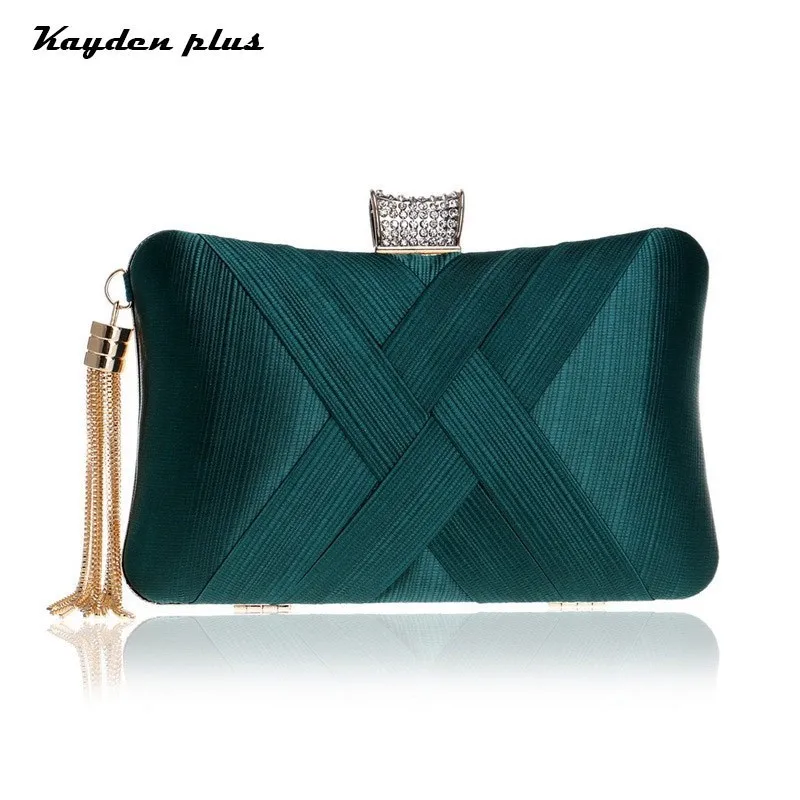 

Imitation Silk Lady Evening Bag Luxury Diamond Chain Bag European Ladies Banquet Clutch Bag Women Evening Dress Shoulder Bag