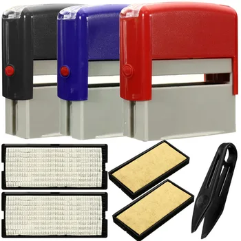 

1 Pcs Custom Personalised Self Inking Rubber Stamp Kit Business Name Address DIY Store