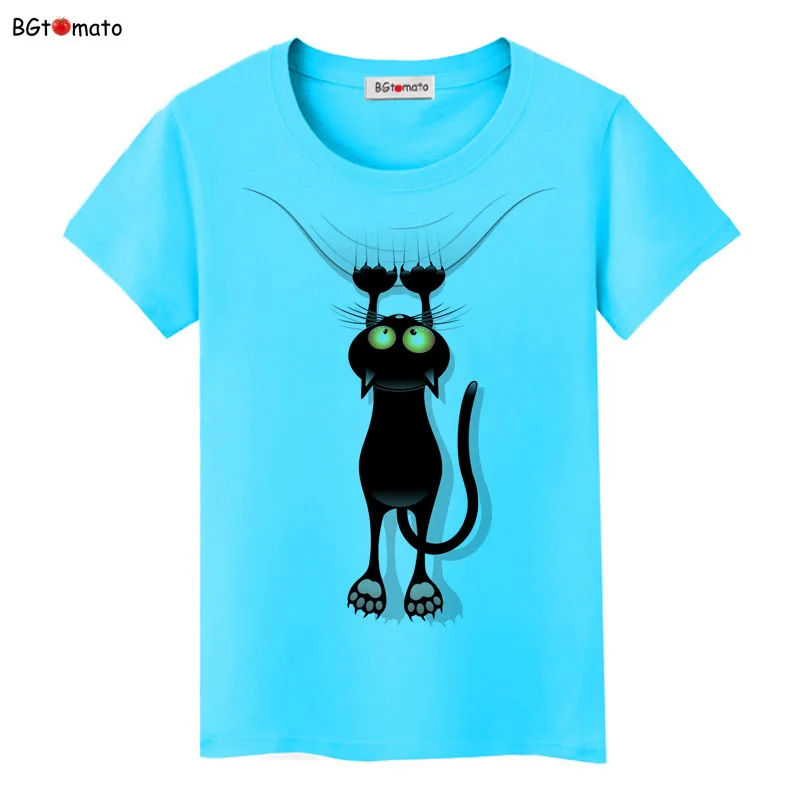 BGtomato, горячая Распродажа, летняя, озорной, Черный кот, 3D футболка, женская, прекрасный мультфильм, футболка, хорошее качество, бренд, рубашки, повседневные топы - Цвет: 4