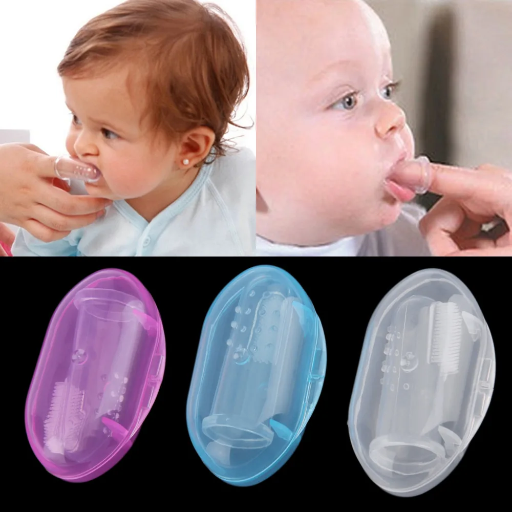 1Pcs Useful healthy Kids Baby Infant Soft Silicone Finger font b Toothbrush b font Teeth Rubber