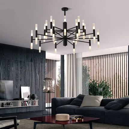 Современный модный дизайнерский черный Золотой светодиодный потолочный светильник в стиле арт-деко, подвесной светильник-Люстра для кухни, гостиной, спальни