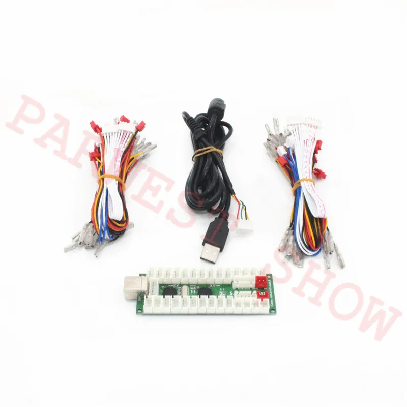 

New 2 player USB Encoder to Arcade jamma adapter with Wires 5V LED function USB to Jamma control board for Rocker Arcade cabinet