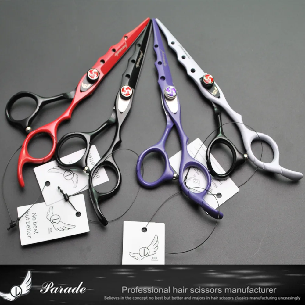 

PARADE Professional Hairdressing Grooming Red Baking Flame Screw Varnish Hair Scissors Cutting & Thinning 6 inch High Quality
