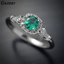 Canner Green Big Crystal Stone Rings For Men Women Luxury Inlaid Stone Rings Wedding Engagement Ring Jewelry Couples Gift engagement rings for women wedding jewelry big crystal stone ring stainless steel jewelry