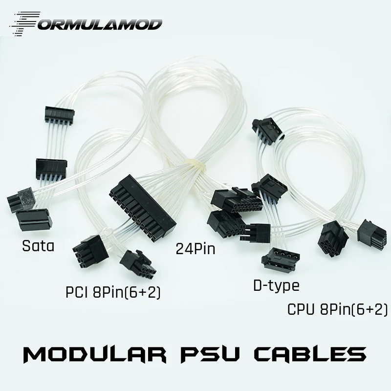 FormulaMod Fm-HS-SL, полностью модульные кабели PSU, посеребренные 18AWG, для Asus THOR& sesonic Focus/Prime Series