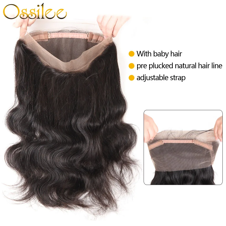 Ossilee 360 Lace Frontal with Bundle Body Wave Bundles with Frontal Malaysian Hair Bundles with Closure NoRemy Hair Lace Frontal Ossilee 360 Lace Frontal with Bundle Body Wave Bundles with Frontal Malaysian Hair Bundles with Closure NoRemy Hair Lace Frontal