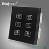 Interruptor de doble cortina para pared, 110V-250V, Panel de cristal táctil negro, 6 botones, Control 2, interruptor de pared táctil ► Foto 1/2