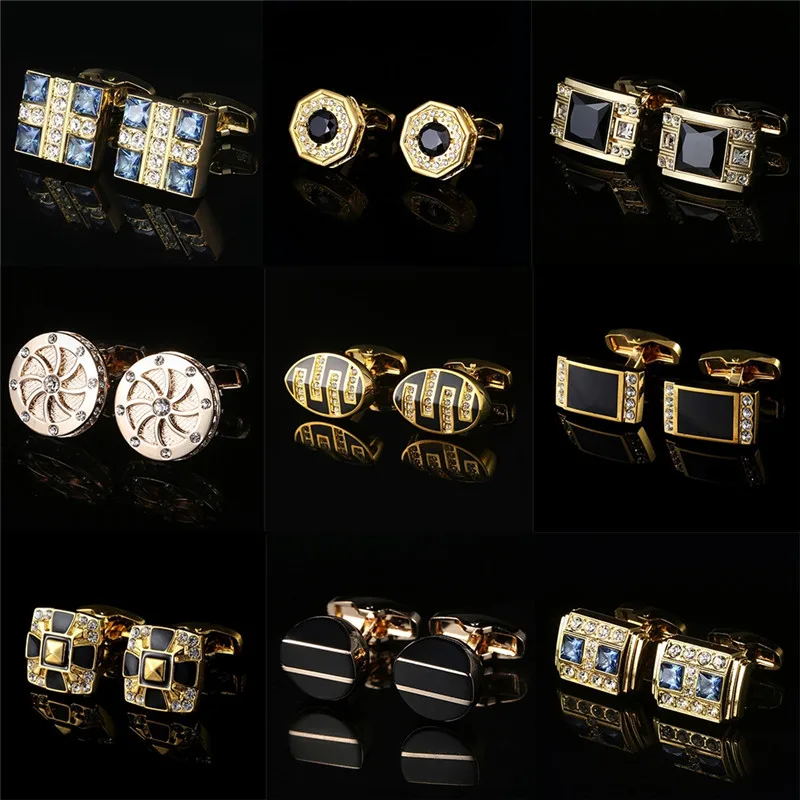 High-end Men's Shirts Cufflinks Collection Accessories Classic Man Fashion Design Carving Luxury Cufflink Buttons 9 Styles | Украшения