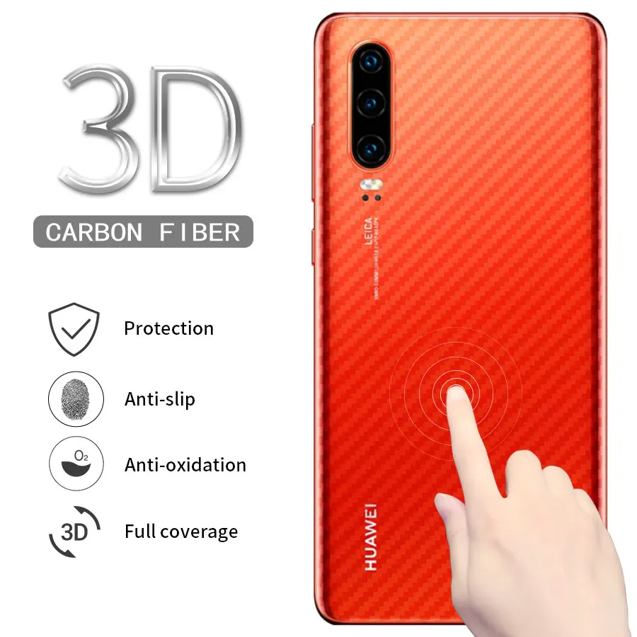 

5Pcs/lot 3D Carbon Fiber Back Screen Protector Film for Huawei P20 P30 Pro Mate 20 Lite Honor Play 8X Nova 3i 3 P Smart 2019