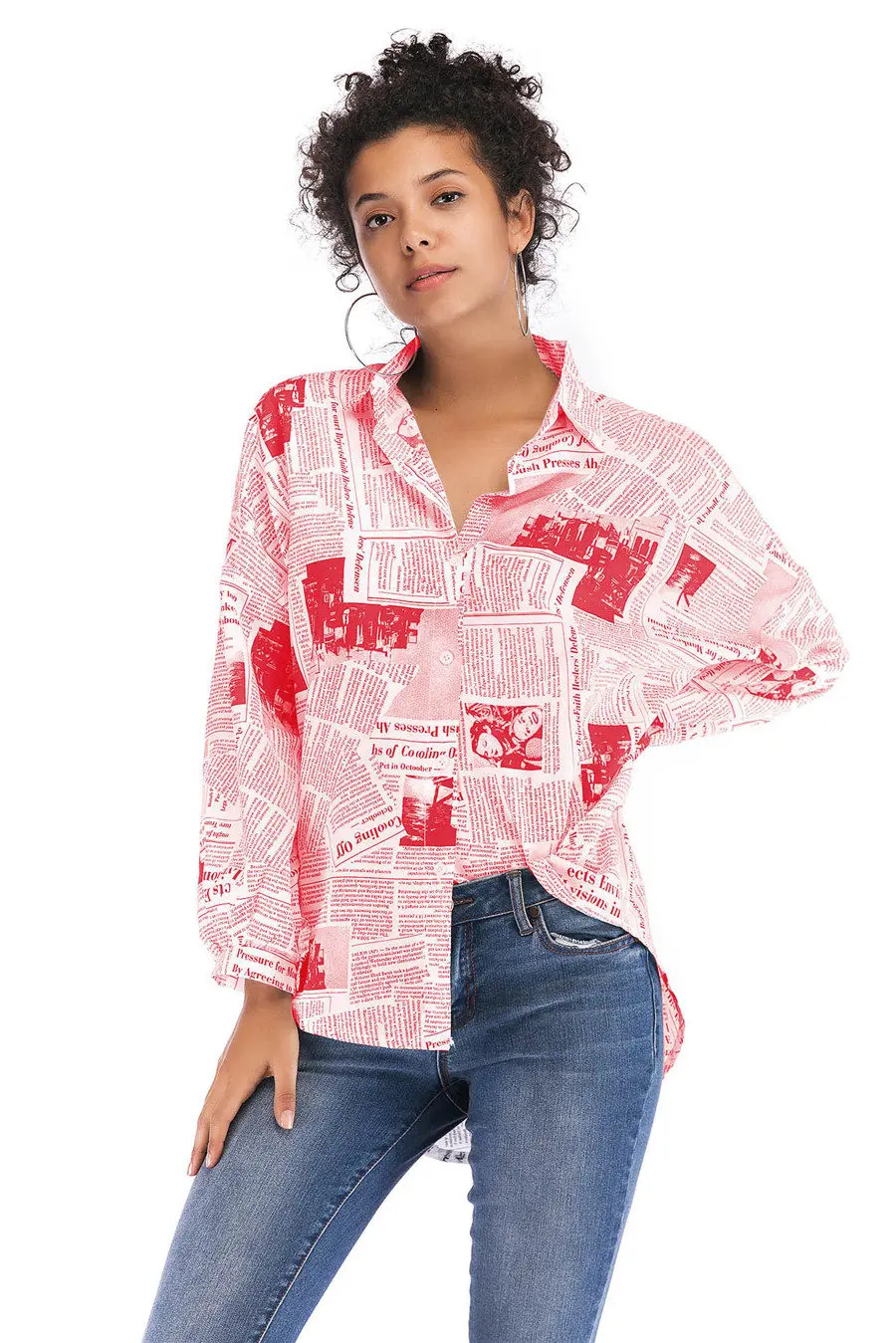 Gladiolus 2018 New Autumn Shirt Women Batwing Sleeve Letter Printed Loose Irregular Long Blouse Women Shirts Ladies Tops blusas (10)