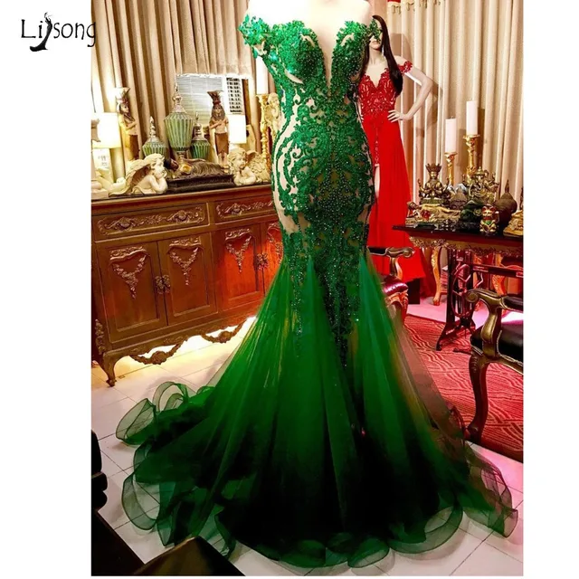 prom dresses 2019 emerald green