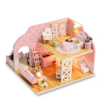 

Children DIY Creative Handmade Prague Dreams Theme 3D Wooden Cabin Doll House Assembly Building Model Toy Gift Set