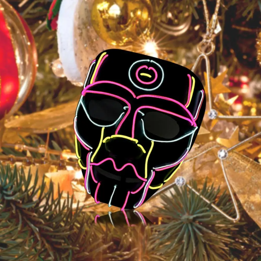 

Halloween EL Luminous Line Mask Carnival Party Horror LED Luminous Mask Dance Party Prop Club Bar DJ Glowing Full Face Masks