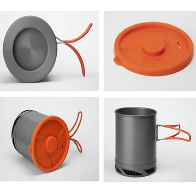 Gran venta 1L Intercambiador de Calor portátil olla fuego Arce FMC-XK6 ultraligero 190g al aire libre Camping hervidor Picnic utensilios de cocina envío gratis