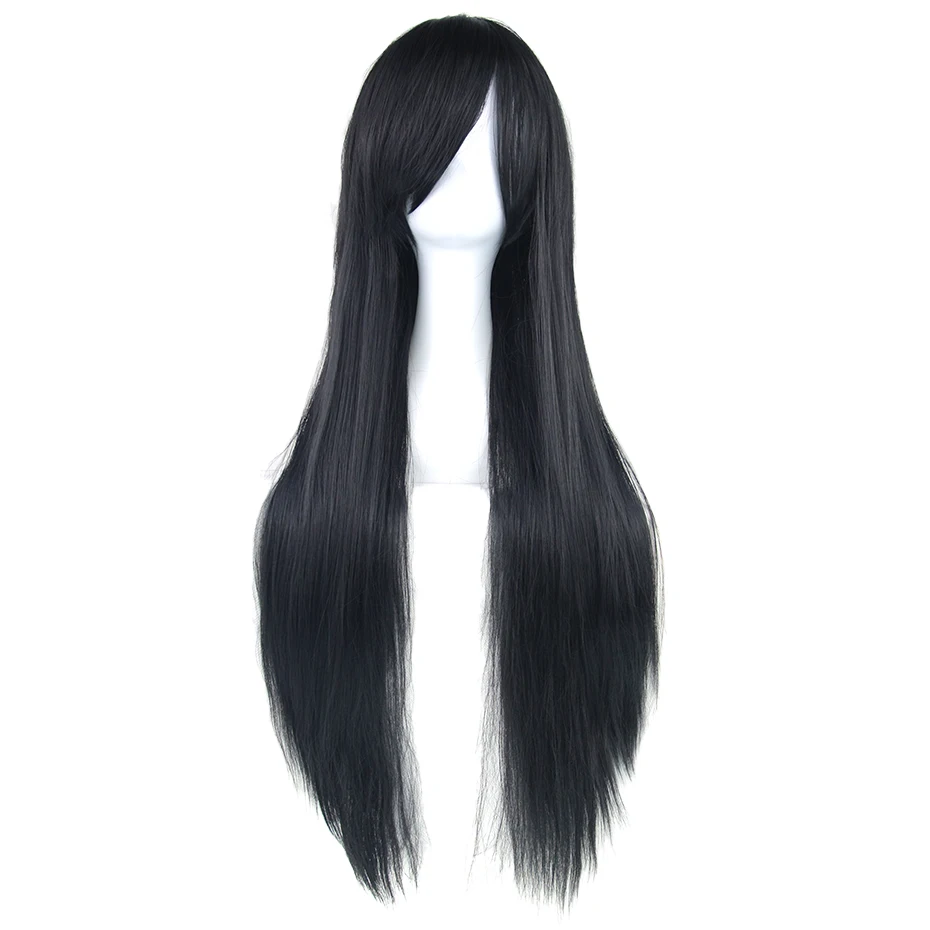 

Soowee 24 Colors 80cm Long Straight Women Heat Resistant Synthetic Hair Nature Black Gray Cosplay Wig